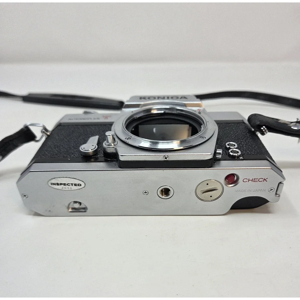 Konica Autoreflex T FTA 35mm SLR Camera Body Only Tested Shutter Works Japan